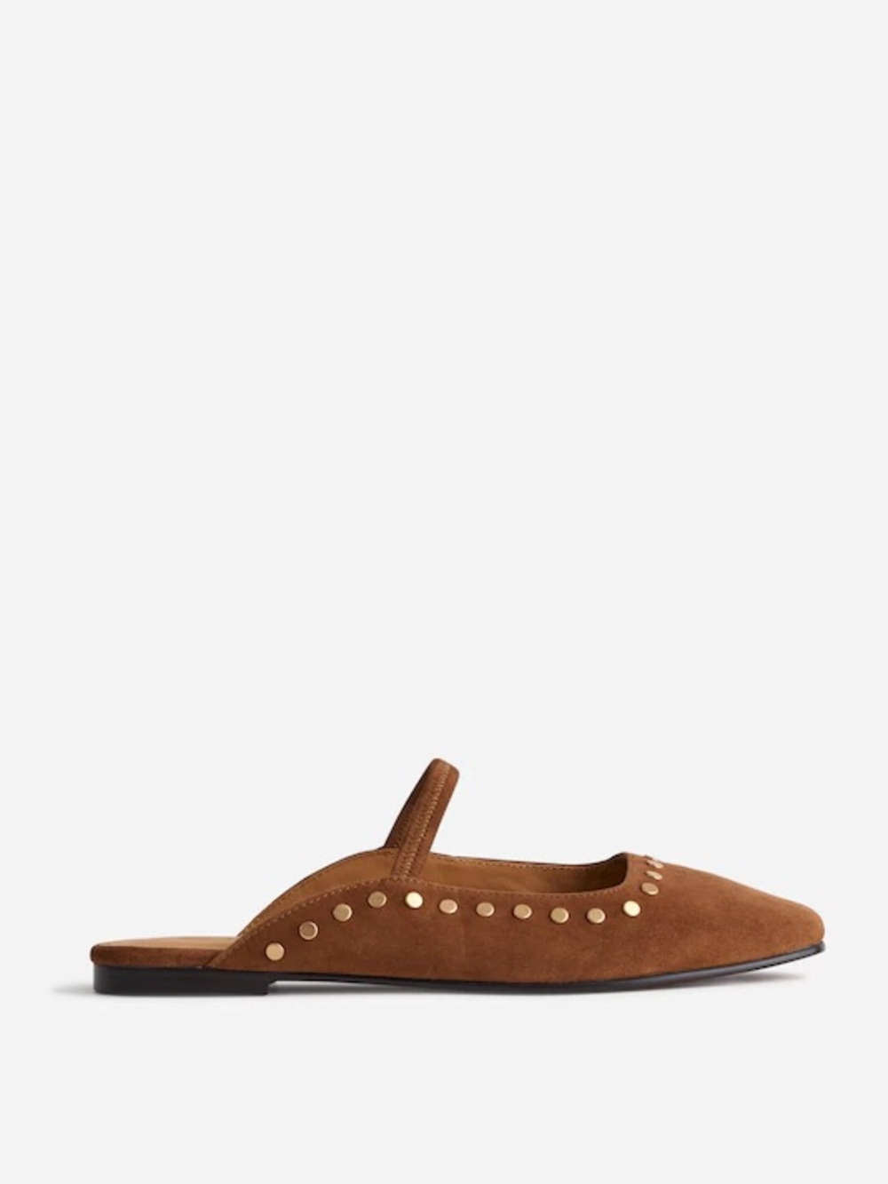 Madewell The Greta Ballet Flat Mule in Aged Cognac Suede Size 8 - Picture 4 of 11